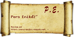 Pers Enikő névjegykártya